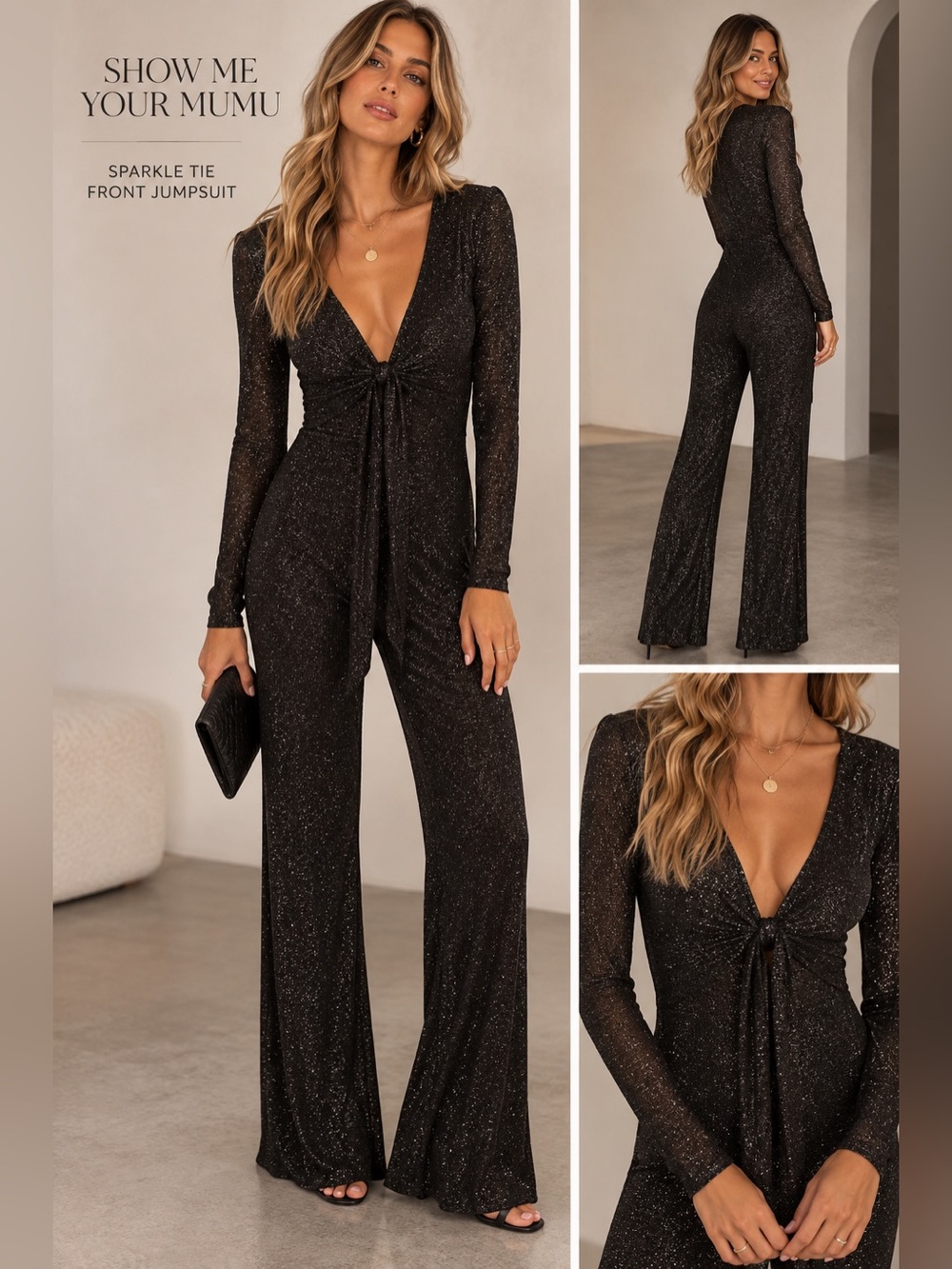 Show me your Mumu Martina
Jumpsuit metallic wrap style wide leg
Size XS A400